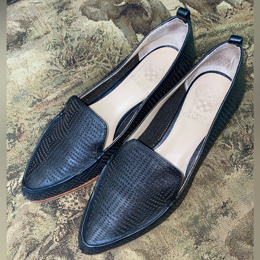 Vince Camuto Black Textured Flats 6 M